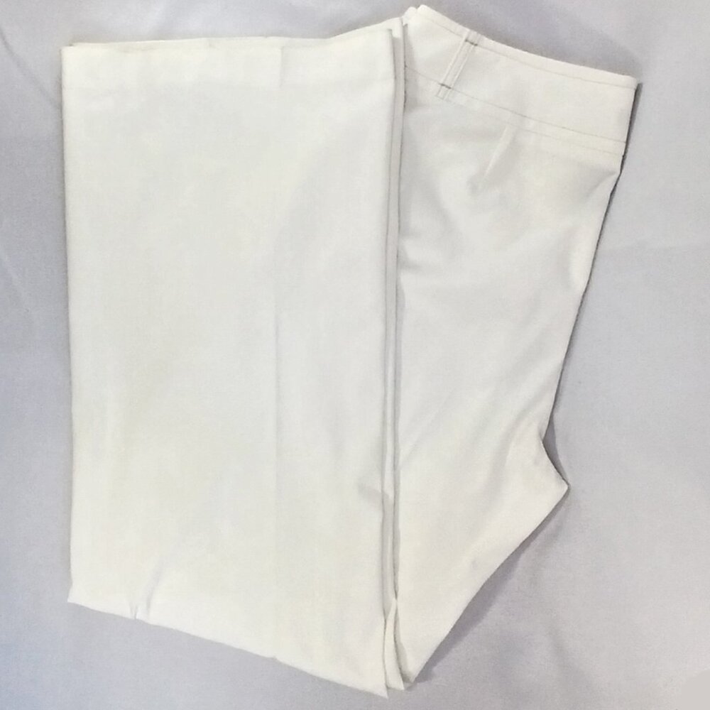 Rafaela White Off White Wide Leg Mid Rise Stretch Pants - Picture 4 of 8